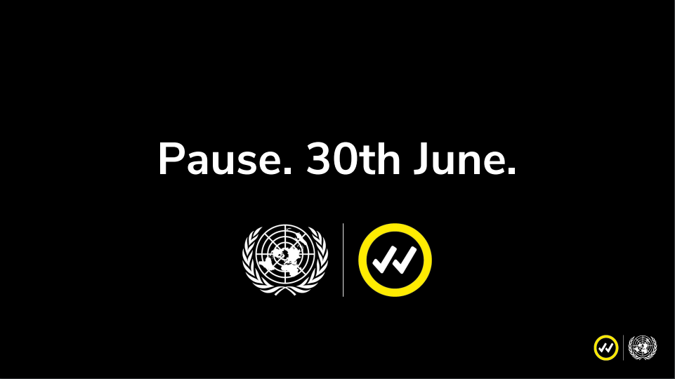 Publicity for UN's Pause campaign