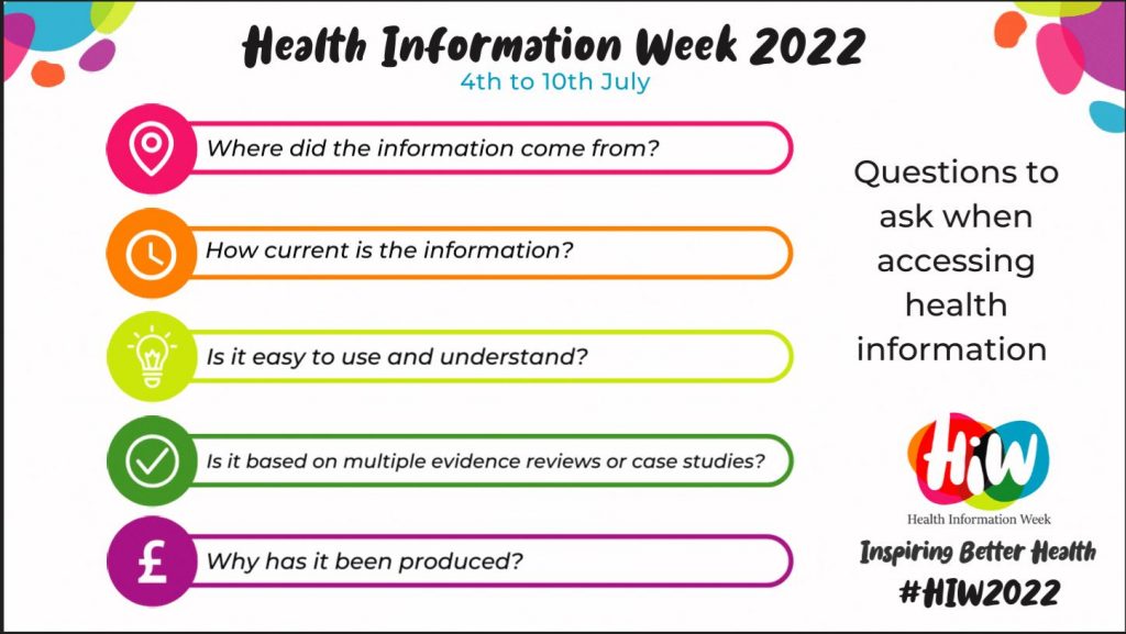 Health Information Week 2022 HIW2022 Information Literacy Website